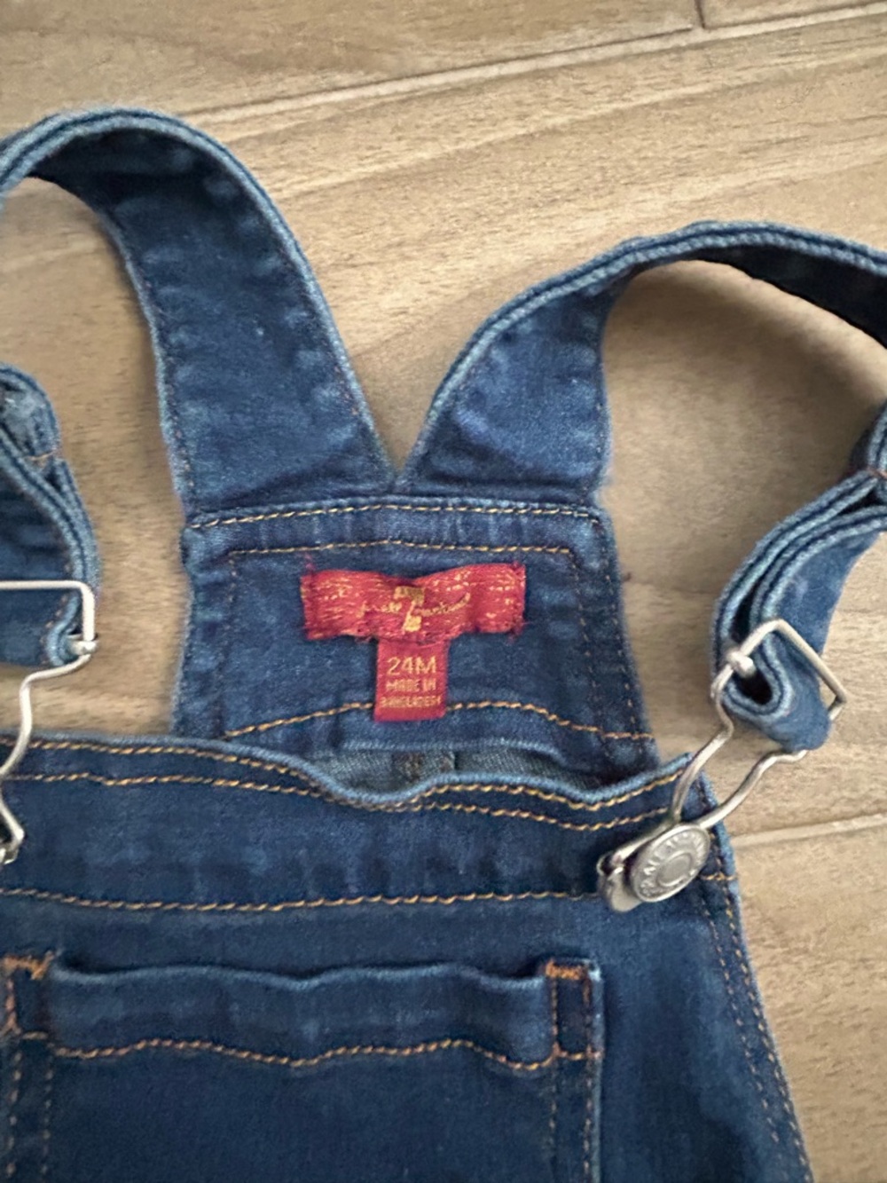 Seven for All Mankind Blue Denim Overall Dress | Size 24 Months - Picture 3 of 4